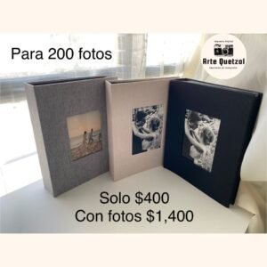 Álbum de tela texturizada.